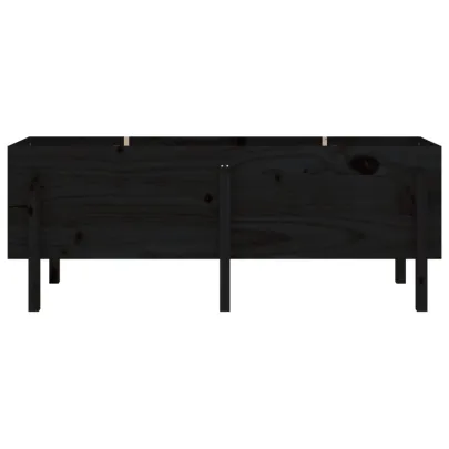 Strat Înălțat Grădină Negru - Lemn Masiv Pin 160x50x57 cm