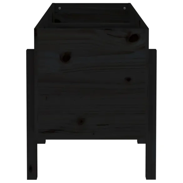 Strat Înălțat Grădină Lemn Masiv Pin Negru 121x50x57 cm