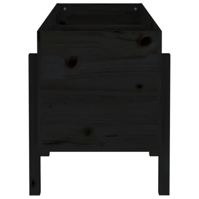 Strat Înălțat Grădină Lemn Masiv Pin Negru 121x50x57 cm