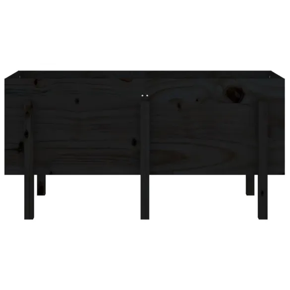 Strat Înălțat Grădină Lemn Masiv Pin Negru 121x50x57 cm