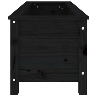 Strat Înălțat Grădină Negru - Lemn Masiv Pin | Livrare Gratuită