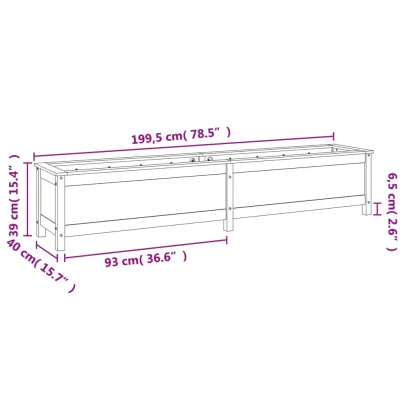 Strat Ridicat Grădină Lemn Masiv Pin - Livrare Gratuită