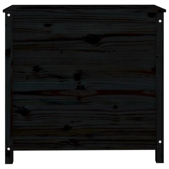 Jardinieră Grădină Lemn Masiv Pin - Negru - 82,5x40x78 cm