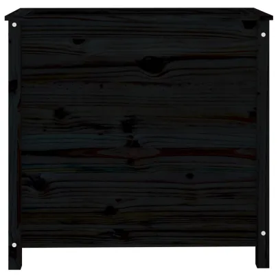 Jardinieră Grădină Lemn Masiv Pin - Negru - 82,5x40x78 cm