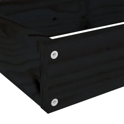 Jardinieră Grădină 4 Niveluri Negru - Lemn Masiv Pin