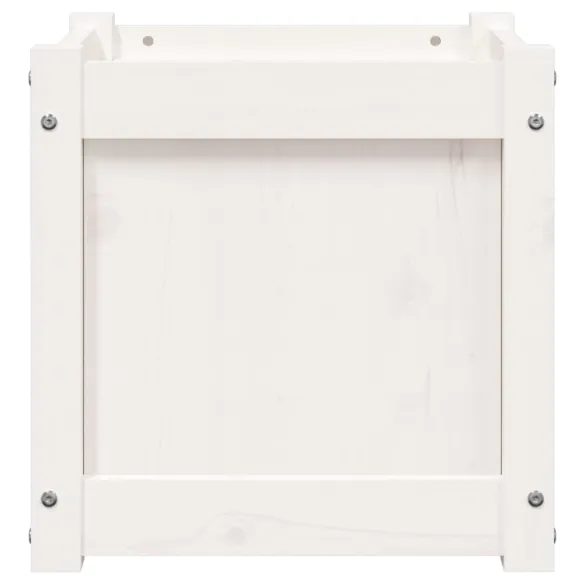 Jardiniere Grădină Lemn Masiv - 2 bucăți - Alb