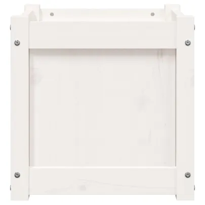 Jardiniere Grădină Lemn Masiv - 2 bucăți - Alb