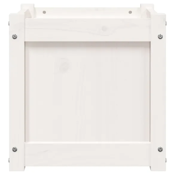 Jardiniere Grădină Lemn Masiv - 2 bucăți - Alb