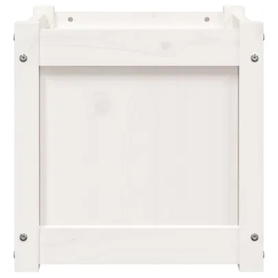 Jardiniere Grădină Lemn Masiv - 2 bucăți - Alb