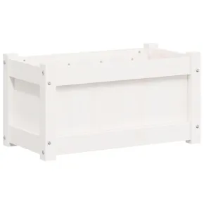 Jardinieră Grădină Lemn Masiv Pin - Alb, 60x31x31 cm 2