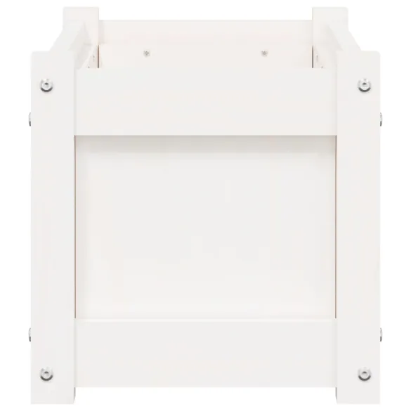 Jardinieră Grădină Lemn Masiv Pin - Alb, 60x31x31 cm