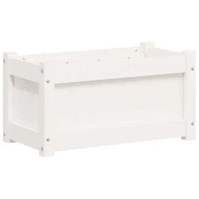 Jardinieră Grădină Lemn Masiv Pin - Alb, 60x31x31 cm