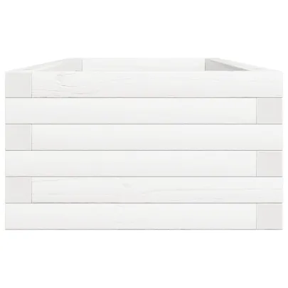 Jardinieră Grădină Albă din Lemn Masiv de Pin | 110x40x23 cm