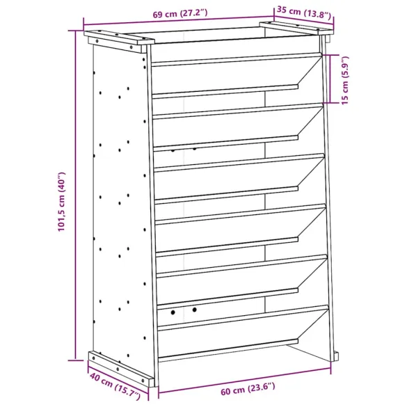 Jardinieră Lemn 6 Niveluri pentru Ierburi | Livrare Gratuită