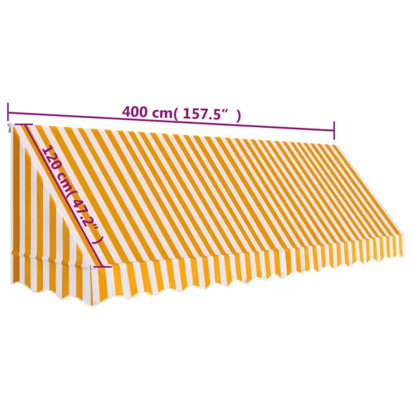 Copertină Bistro Portocaliu-Alb 400x120 cm | Livrare Gratuită