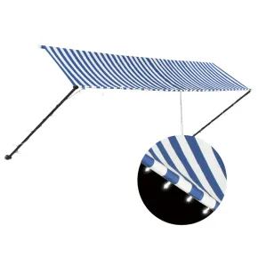 Copertină Retractabilă cu LED 4x1.5m - Albastru/Alb 2