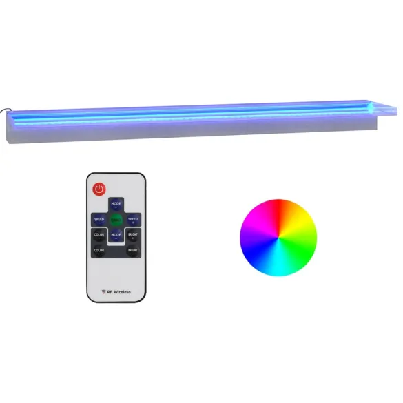 Deversor Cascadă LED RGB 108cm Oțel Inoxidabil | Livrare Gratuită