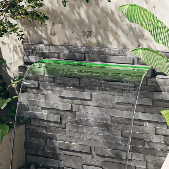 Deversor Cascadă LED RGB 108cm Oțel Inoxidabil | Livrare Gratuită