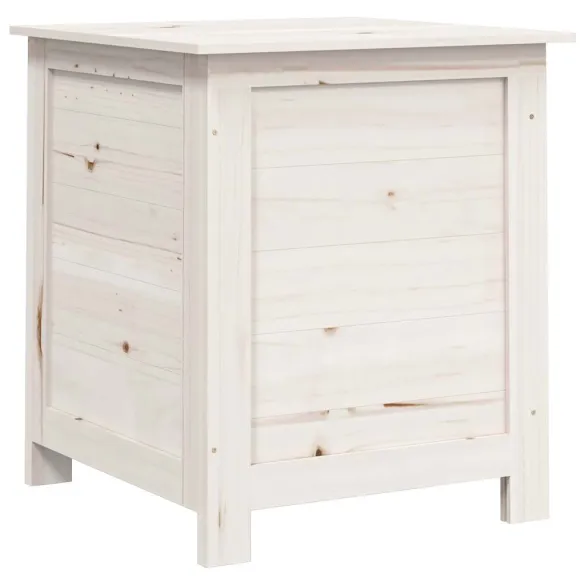 Cutie de perne exterior alb 50x50x56 cm lemn masiv