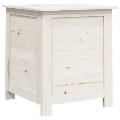 Cutie de perne exterior alb 50x50x56 cm lemn masiv