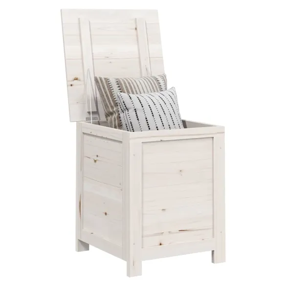 Cutie de perne exterior alb 50x50x56 cm lemn masiv