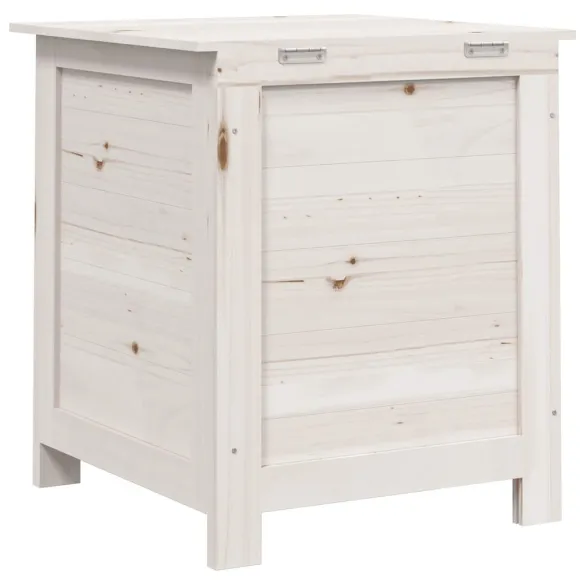 Cutie de perne exterior alb 50x50x56 cm lemn masiv