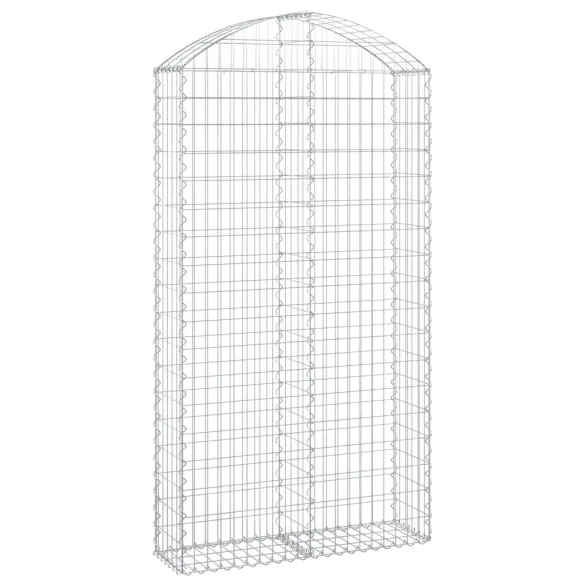 Coș Gabion Arcuit Fier Galvanizat | Barieră Decorativă Grădină