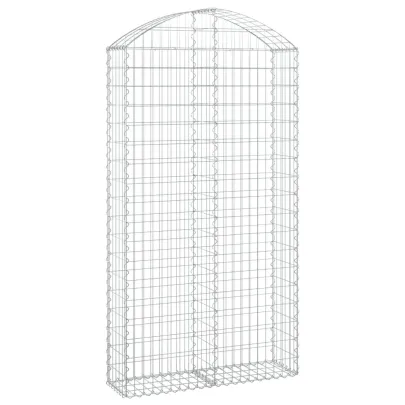 Coș Gabion Arcuit Fier Galvanizat | Barieră Decorativă Grădină