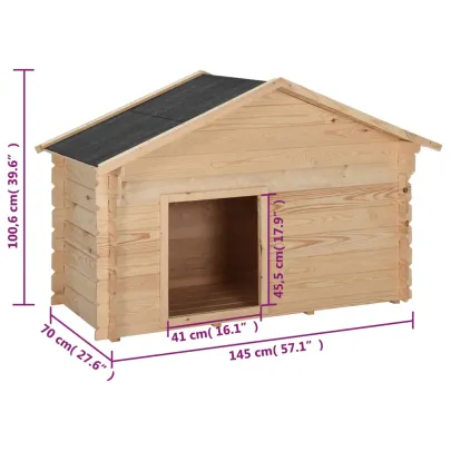 Cușcă Câine Exterior Lemn Masiv de Pin - Livrare Gratuită