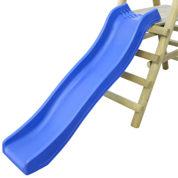 Set Leagăn Copii cu Tobogan - Lemn Pin Durabil