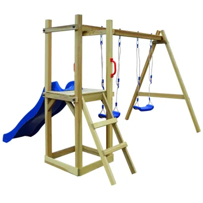 Set Joacă Copii Exterior - Lemn Pin Impregnat - Livrare Gratuită