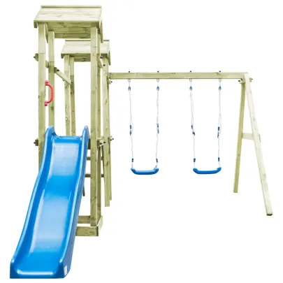 Set Joc Exterior Copii - Tobogan, Leagane, Căsuță Lemn