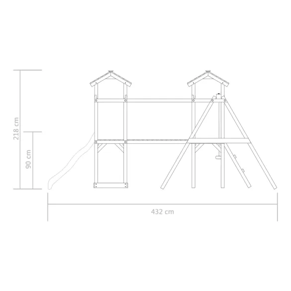 Set Joc Exterior Copii - Tobogan, Leagane, Căsuță Lemn