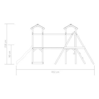 Set Joc Exterior Copii - Tobogan, Leagane, Căsuță Lemn