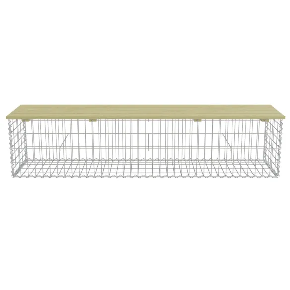 Bancă Gabion 180 cm - Oțel Galvanizat și Lemn de Pin