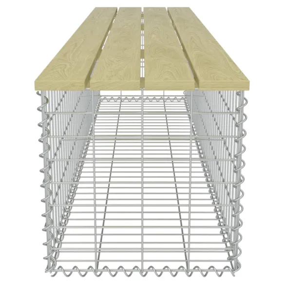 Bancă Gabion 180 cm - Oțel Galvanizat și Lemn de Pin