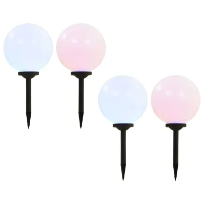Lămpi Solare Exterior Globuri RGB - 4 buc - Iluminat Decorativ
