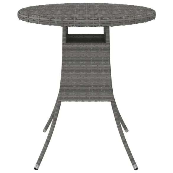 Masă de Grădină Gri Poliratan 70x70 cm - Livrare Gratuită