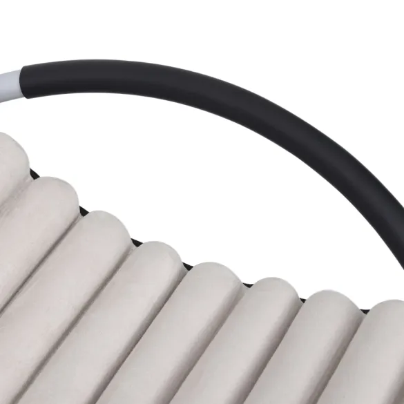 Șezlong Exterior cu Pernă - Oțel Crem - Livrare Gratuită