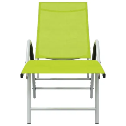 Șezlong Verde Reglabil - Aluminiu și Textilă - Livrare Gratuită