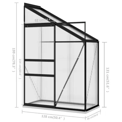 Seră Antracit Aluminiu 1.44m³ - Livrare Gratuită