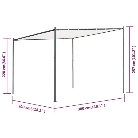 Pavilion Grădină Alb 3x3m - Acoperiș UV Rezistent