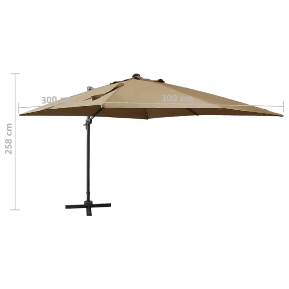 Umbrelă Grădină cu LED-uri și Consolă | 300 cm | Livrare Gratuită
