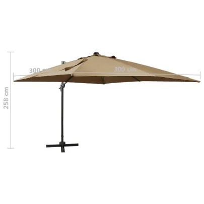 Umbrelă Grădină cu LED-uri și Consolă | 300 cm | Livrare Gratuită