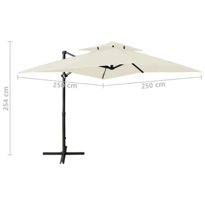 Umbrelă în Consolă cu Dublu Înveliș - 250x250 cm