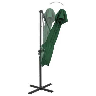 Umbrelă Consolă cu Înveliș Dublu - Verde 250x250 cm