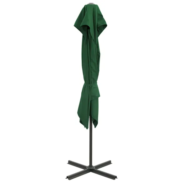 Umbrelă Consolă cu Înveliș Dublu - Verde 250x250 cm