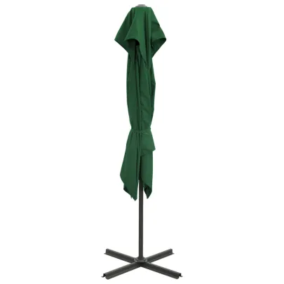 Umbrelă Consolă cu Înveliș Dublu - Verde 250x250 cm
