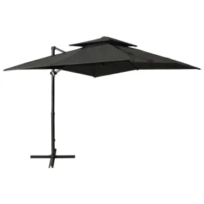 Umbrelă Consolă Dublu Înveliș Antracit 250x250 cm | Livrare Gratuită