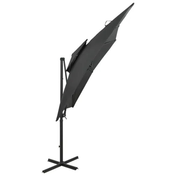 Umbrelă Consolă Dublu Înveliș Antracit 250x250 cm | Livrare Gratuită